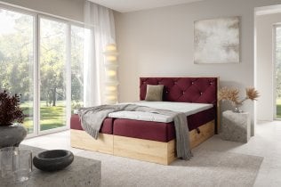 Meble Gruška - Boxspring postelja Wood 12 - 200x200 cm
