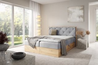 Meble Gruška - Boxspring postelja Wood 12 - 200x200 cm