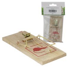 PUŁAPKA NA MYSZY DREWNO 9,5 x 5 CM opak=48szt *3545 - SET3545