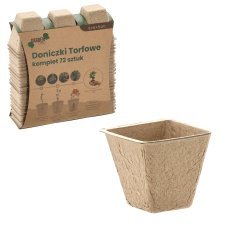KPL.72 SZT DONICZEK TORFOWYCH 6 x 6 x 5 CM opak=6kpl *8501 - EDA8501