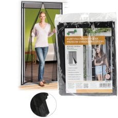 Magnetna zavesa proti insektom za vrata 80/90/100 x 210/220 cm - črna - HEB7723