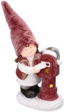 Božična figurica - Dekle v roza klobuku 45,5cm LED - GOT8636