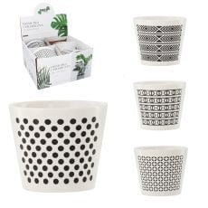 DONICZKA CERAMICZNA 12,5 x 12,5 x 10,5cm MIX WZORÓW disp.4szt *6365 - RUN6365