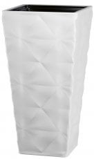 Visok cvetlični lonec Diva 40x40 cm - bel - FOM5862
