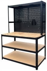 Delovna miza z leseno mizno ploščo in dvema policama - GWI5045