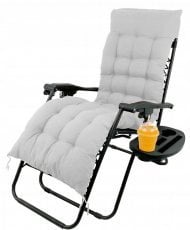 Vrtni ležalnik z blazino - siv - LEZ9979