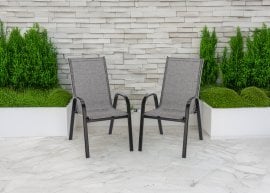 Vrtni stol, 2 kosa - siv - NEO9917