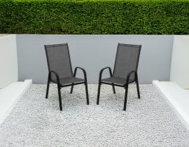 Vrtni stol, 2 kosa - črn - NEO3685