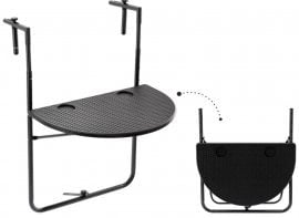 Viseča balkonska miza - črna - ZUM1022