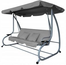 Vrtni gugalnik s posteljno funkcijo - siv - KRE9771