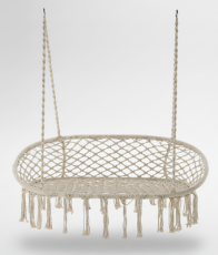 Dvojni viseči fotelj - bež - HAM5146