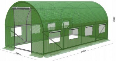 Chomik - Vrtni rastlinjak 6x3m - zelen - TUN5613