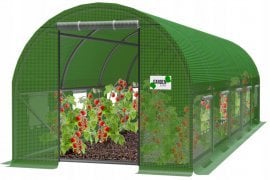 Vrtni rastlinjak 8x3x2 m - zelen - 5 segment - TUN5620