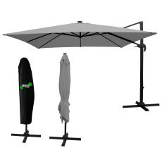 Vrtni senčnik z LED prevleko 3x4m - siv - GAO1572
