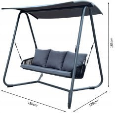 Chomik - Vrtna gugalnik 180 cm - antracit - KRE3149