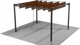 Chomik - Vrtna pergola 3x3 m - rjava - TUN4016