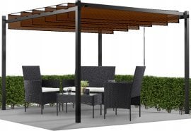 Chomik - Vrtna pergola 3x3 m - rjava - TUN4016