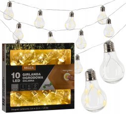 Chomik - Sončna vrtna girlanda 2 + 1,8 m 10 LED - bela - SOL3538