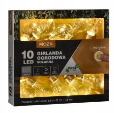 Chomik - Sončna vrtna girlanda 2 + 1,8 m 10 LED - bela - SOL3538