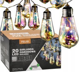 Chomik - Sončna vrtna girlanda 2 + 3,8 m 20 LED - hladno bela - SOL3569