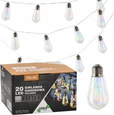 Chomik - Sončna vrtna girlanda 2 + 3,8 m 20 LED - hladno bela - SOL3569