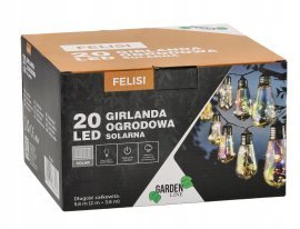 Chomik - Sončna vrtna girlanda 2 + 3,8 m 20 LED - hladno bela - SOL3569