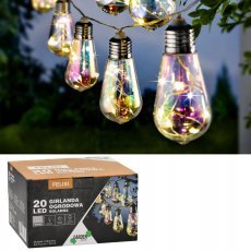Chomik - Sončna vrtna girlanda 2 + 3,8 m 20 LED - hladno bela - SOL3569