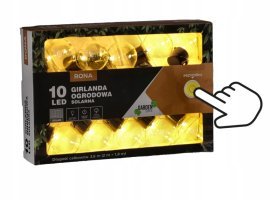 Chomik - Sončna vrtna girlanda 2 + 1,8 m 10 LED - topla bela - SOL3583