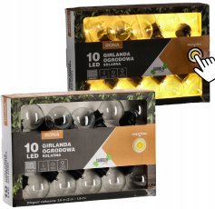 Chomik - Sončna vrtna girlanda 2 + 1,8 m 10 LED - topla bela - SOL3583