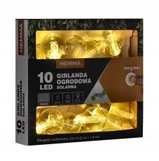 Chomik - Sončna vrtna girlanda 2 + 1,8 m 10 LED - toplo bela - SOL3606