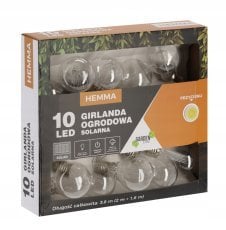 Chomik - Sončna vrtna girlanda 2 + 1,8 m 10 LED - toplo bela - SOL3606