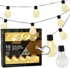 Chomik - Sončna vrtna girlanda 2 + 1,8 m 10 LED - toplo bela - SOL3613