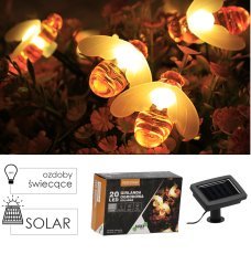Sončna vrtna girlanda 2 + 3,8 m 20 LED - topla bela - SOL3637