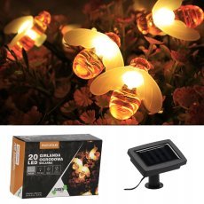 Chomik - Sončna vrtna girlanda 2 + 3,8 m 20 LED - topla bela - SOL3637