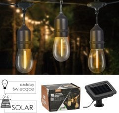 Sončna vrtna girlanda 2 + 4 m 10 LED topla bela - SOL3675