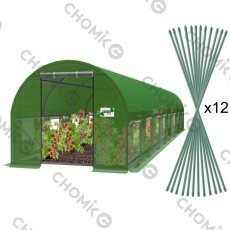 Vrtni rastlinjak 8x4x2 m - zeleni - TUN3903