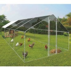 Kovinska ograda za živali 6x3x1.95 m s delno streho - TUN4047