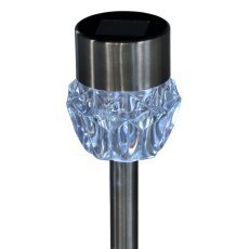 Solarna svetilka Ines - srebrna, hladna bela, pakiranje 12 kosov - SOL4337