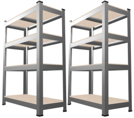 Komplet dveh 4-nivojskih regalov 150x70x30 cm - GWI2165