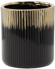 Keramični okrasni lonec 15 cm - zlato-črn - ELI3376
