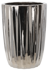 Keramični tulec za lonček 31,5 cm - srebrn rebrast - ELI3451