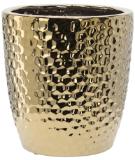 Keramični okrasni lonec 39 cm - zlata satovje - ELI3475
