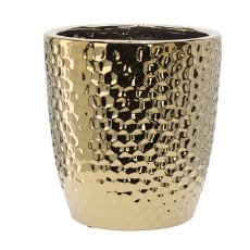 Keramični okrasni lonec za cvetlični lonček 39 x 39 x 41,5 cm zlata satovje *3475