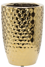 Keramični okrasni lonec 25.5 cm - zlata satovje - ELI3499