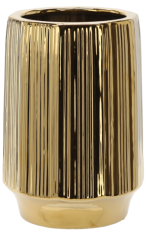 Keramični ovitek za lonček 22 cm - zlata rebrasta - ELI3550