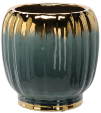 Keramični ovitek za lonček 28 cm - zlato-zelen - ELI3635