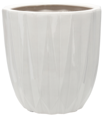 Keramični okrasni lonec 40 cm - beli sijaj - ELI3642