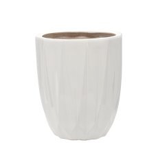 Keramični ovitek za lonček 30 x 30 x 36 cm bel sijaj *3659