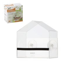 Krmilnica za ptice enodelna prozorna s priseskom - EDA4397