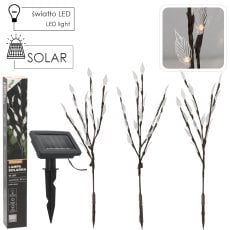 Svetilka na sončno energijo 3 vejice 60 LED - topla bela - SOL6094